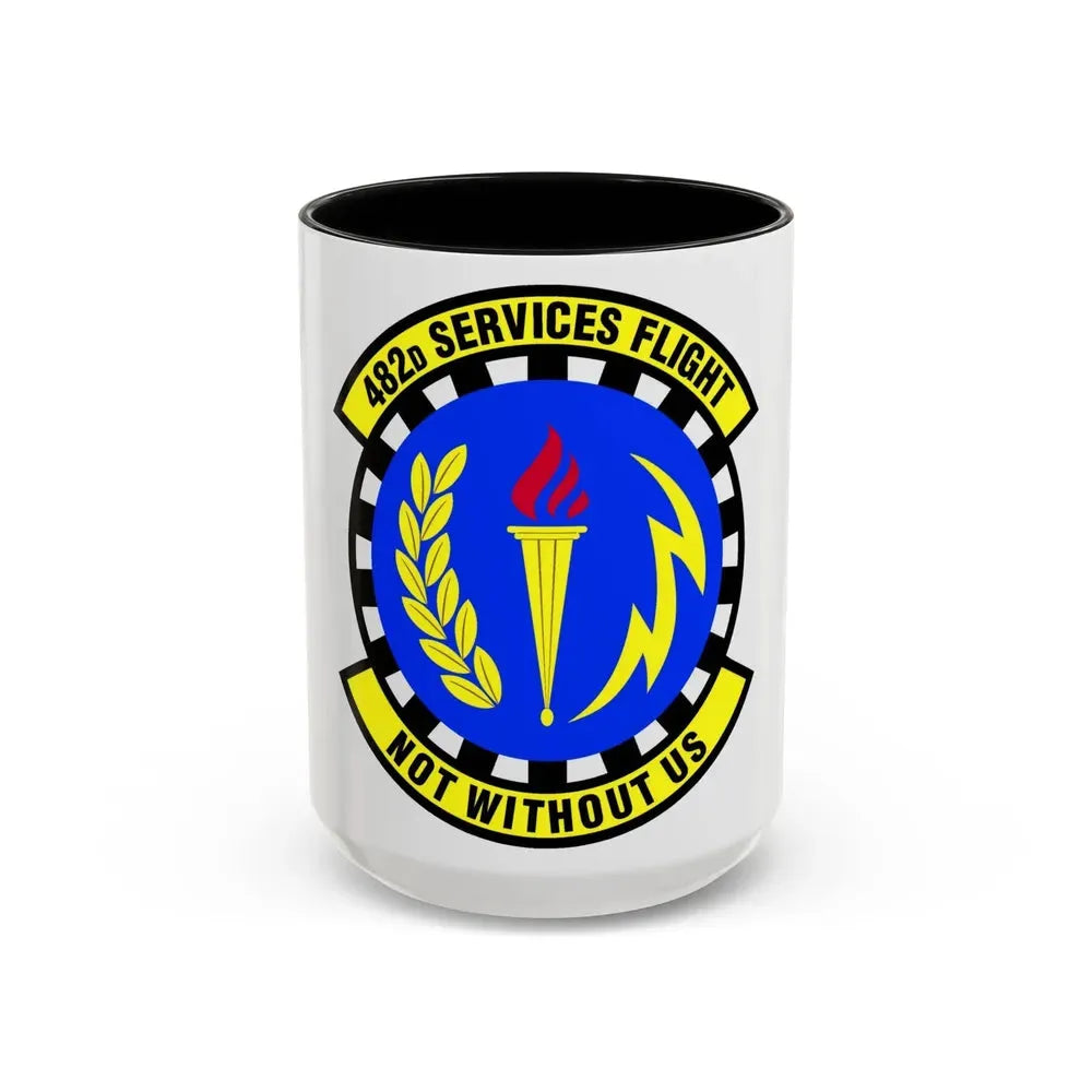 482d Services Flight (U.S. Air Force) Accent Coffee Mug 15oz Black - Go Mug Yourself