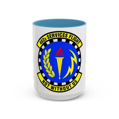 482d Services Flight (U.S. Air Force) Accent Coffee Mug 15oz Light Blue - Go Mug Yourself