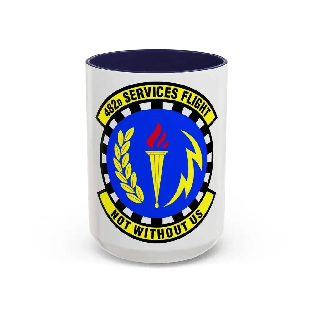 482d Services Flight (U.S. Air Force) Accent Coffee Mug 15oz Navy - Go Mug Yourself