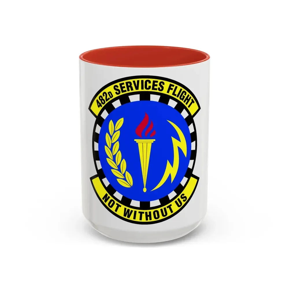 482d Services Flight (U.S. Air Force) Accent Coffee Mug 15oz Red - Go Mug Yourself