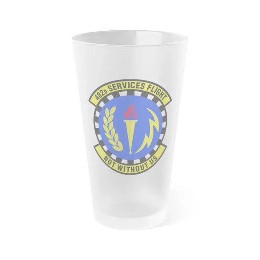 482d Services Flight (U.S. Air Force) Frosted Pint Glass 16oz 16oz Frosted - Go Mug Yourself