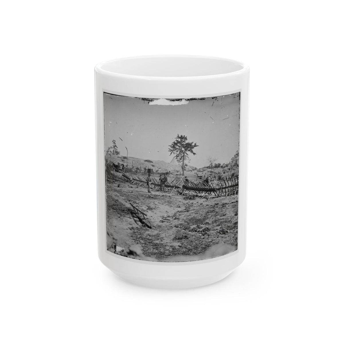 Atlanta, Georgia. Confederate Fortifications (Shown Is George N. Barnard, Photographer And His Dark Room) (U.S. Civil War) White Coffee Mug