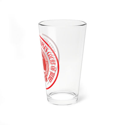 Translated Sample Seal of the Tangshan Intermediate Peoples Court of Hebei (China) (Coat of Arms) Pint Glass 16oz