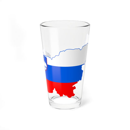 Flag-map of Slovenia (Slovenia) Pint Glass 16oz