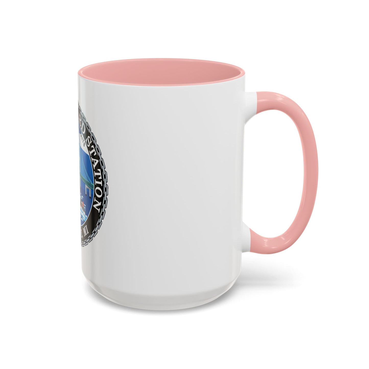 USCG Station St Ignace MI (U.S. Coast Guard) Accent Coffee Mug