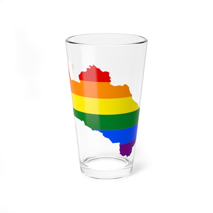 LGBT flag map of Turkmenistan (Turkmenistan) Pint Glass 16oz