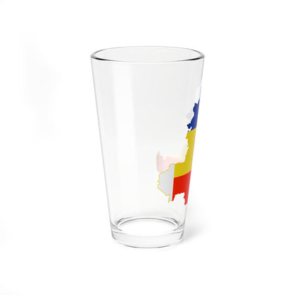 Flag-map of Rostov Oblast (Russia) Pint Glass 16oz