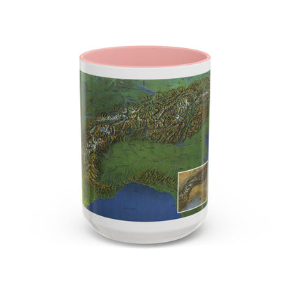 Alps, The - Europe's Backbone (1965) (Map) Accent Coffee Mug
