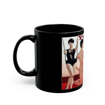 Yvonne Craig #85 - Collage Wallpaper (Vintage Female Icon) Black Coffee Mug-Go Mug Yourself