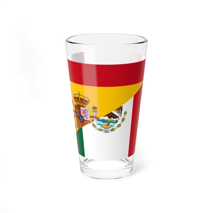 Flag of Spain and Mexico (Mexico) Pint Glass 16oz