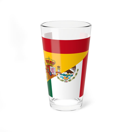 Flag of Spain and Mexico (Mexico) Pint Glass 16oz