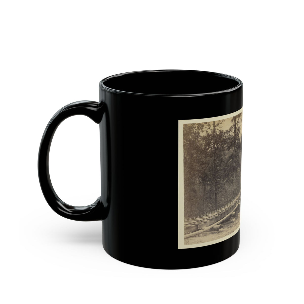 Railroad Bridge With Timber Trestles (U.S. Civil War) Black Coffee Mug