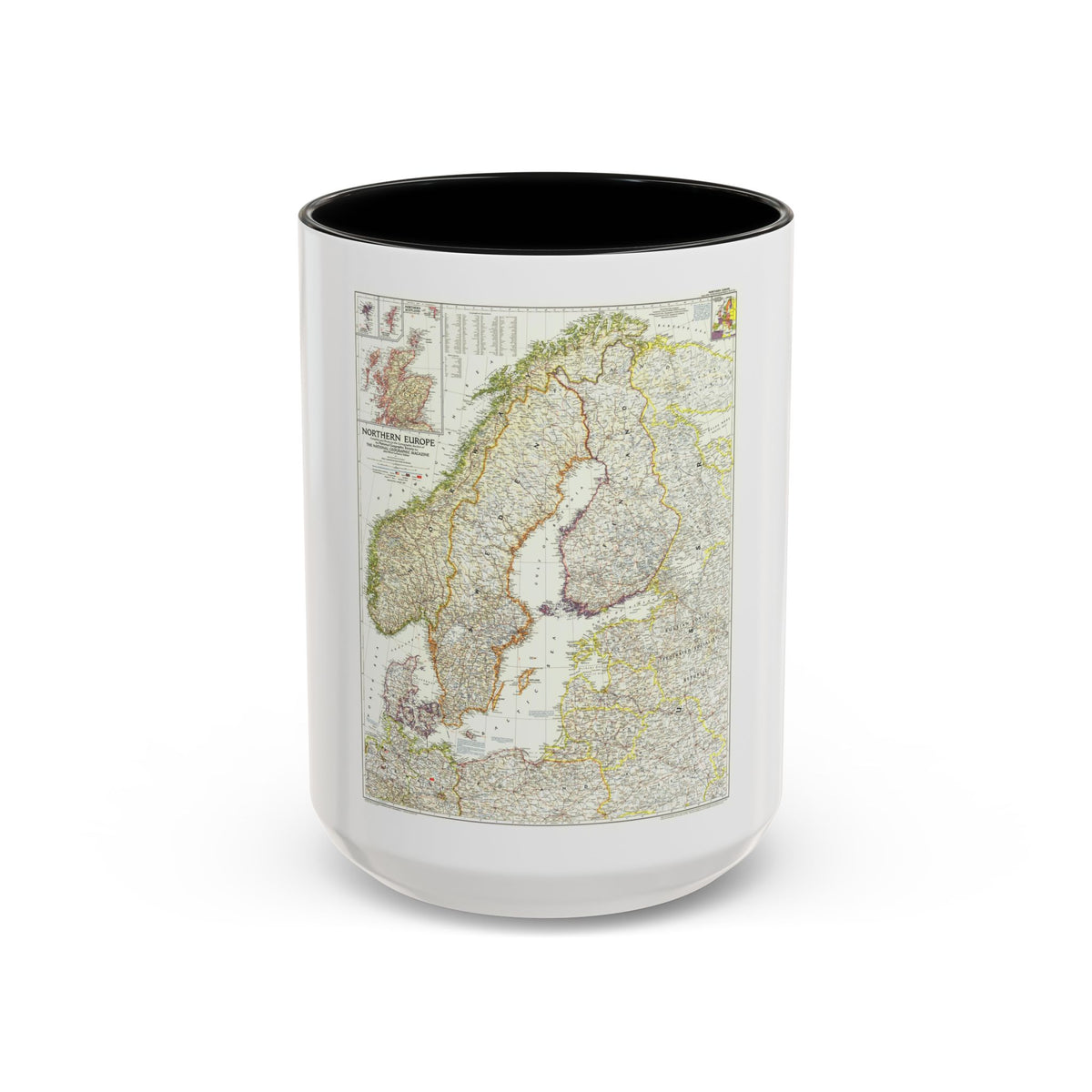Europe, Northern (1954) (Map) Accent Coffee Mug