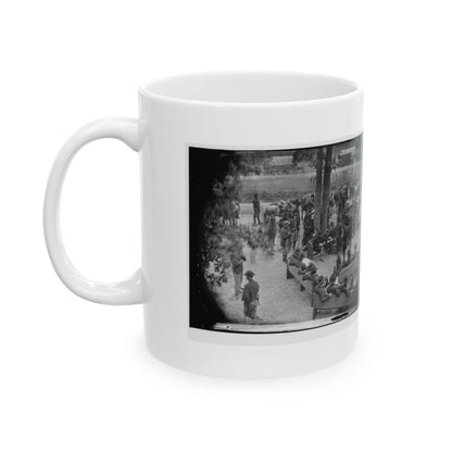 Massaponax Church, Va.  Council Of War   Gen. Ulysses S. Grant (Left End Of Bench Nearest Tree) Writing A Dispatch (U.S. Civil War) White Coffee Mug