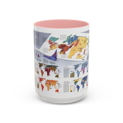 World Map - Population (1998) (Map) Accent Coffee Mug
