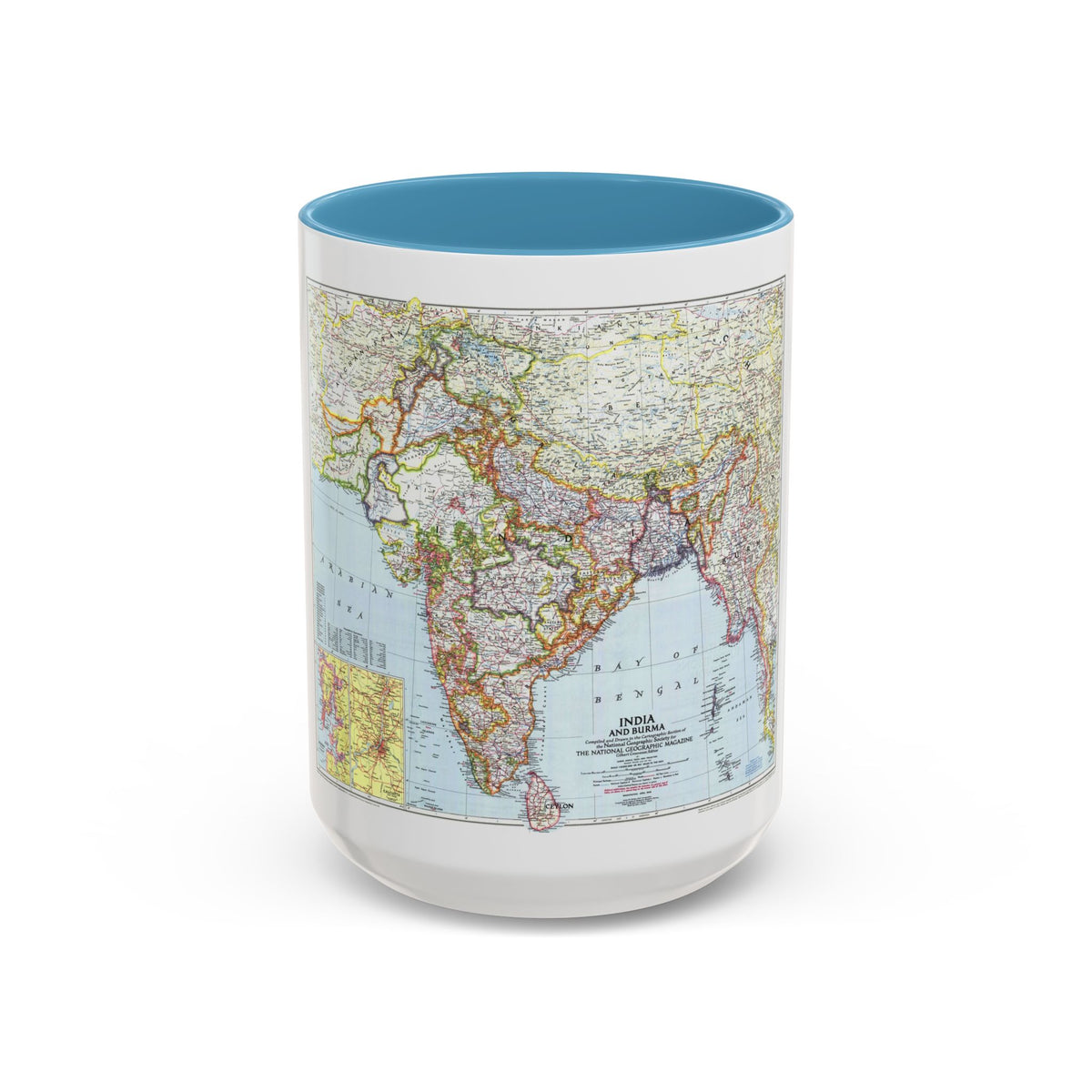 India and Burma (1946) (Map) Accent Coffee Mug