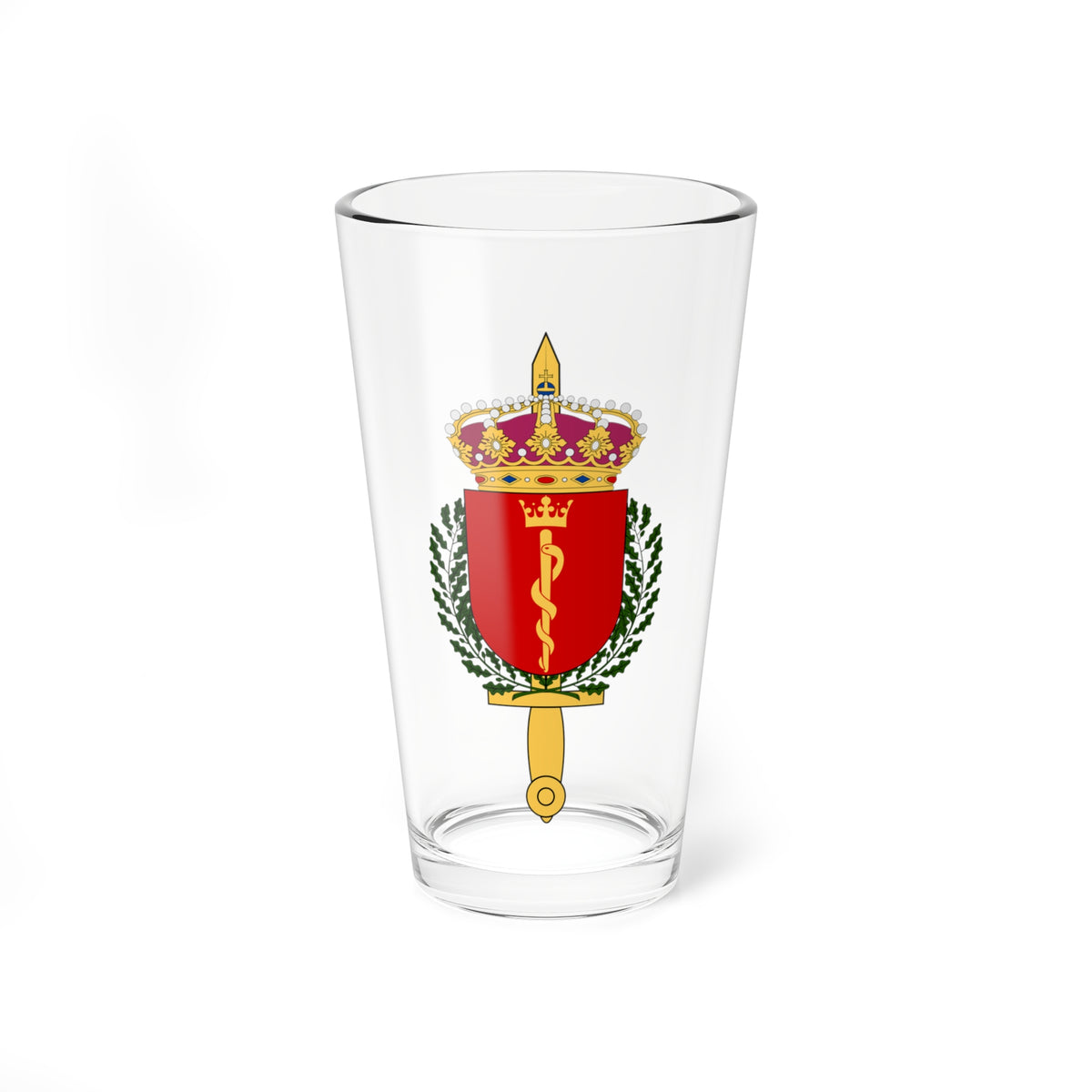 Försvarets sjukvårdshögskola vapen (Sweden) (Coat of Arms) Pint Glass 16oz