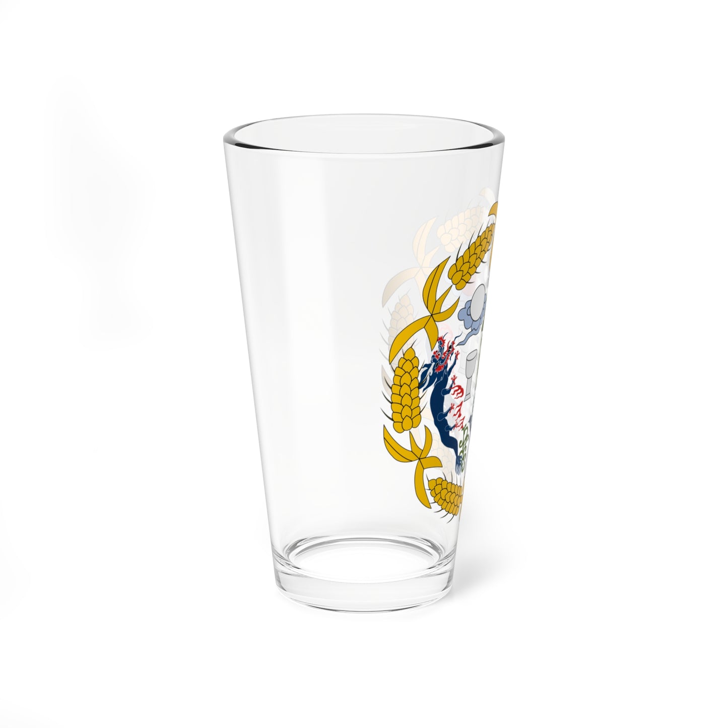 Twelve Symbols national emblem of China Commander-in-Chief Flag of the Beiyang Government (China) (Coat of Arms) Pint Glass 16oz