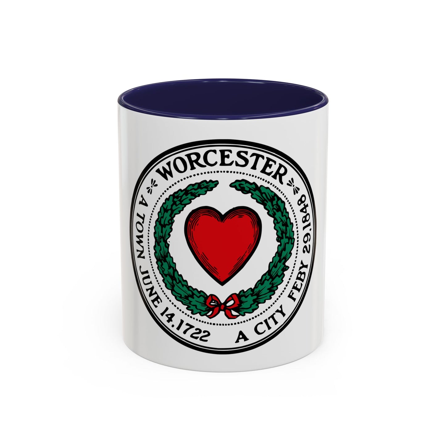 Seal of Worcester Massachusetts - Accent Coffee Mug