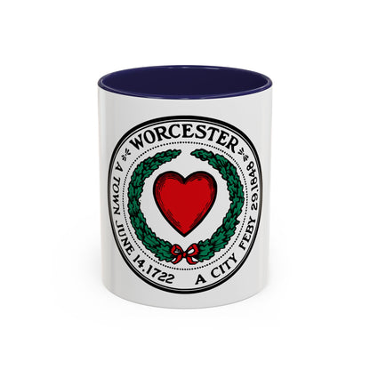 Seal of Worcester Massachusetts - Accent Coffee Mug