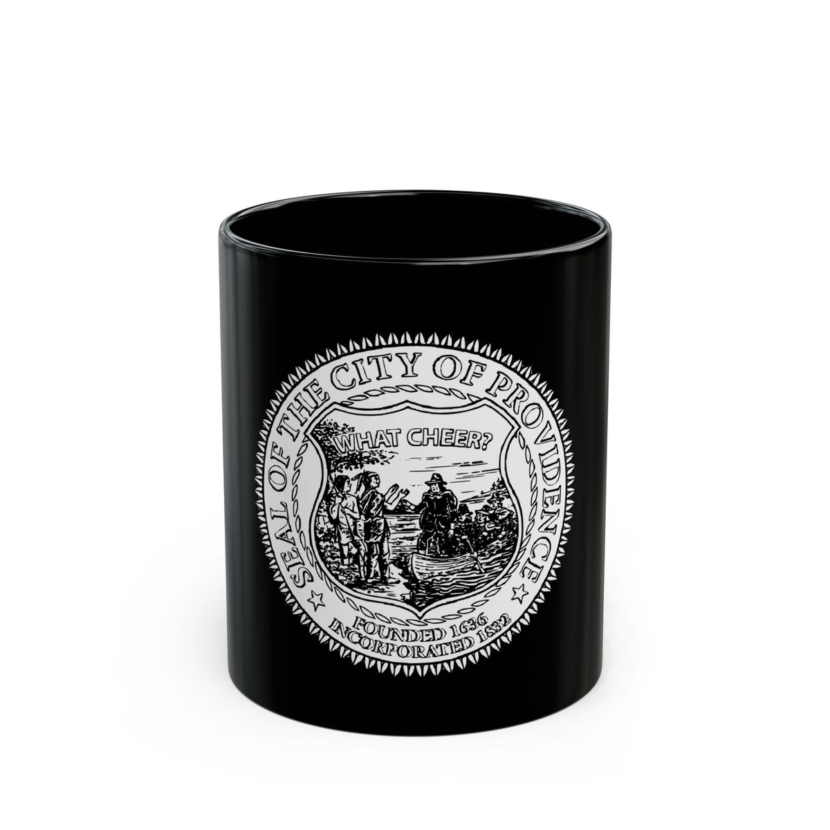 Seal of Providence Rhode Island - Black Coffee Mug