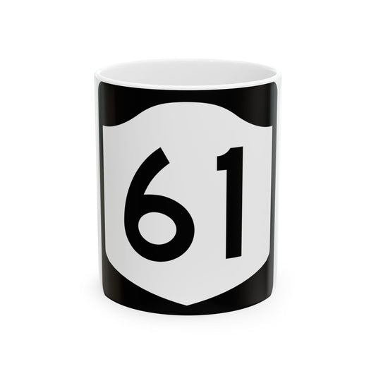 NY-61 (New York) (Road Sign) White Coffee Mug