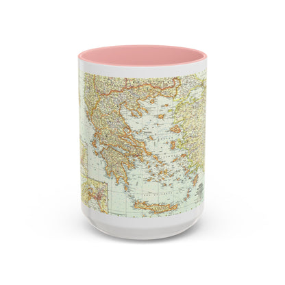 Greece and the Aegean (1958) (Map) Accent Coffee Mug