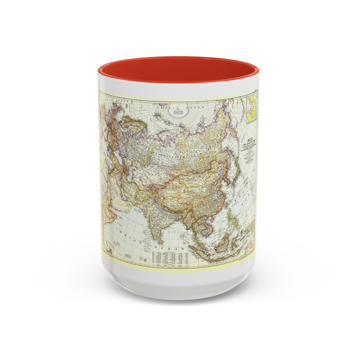 Asia and Adjacent Areas (1951) (Map) Accent Coffee Mug