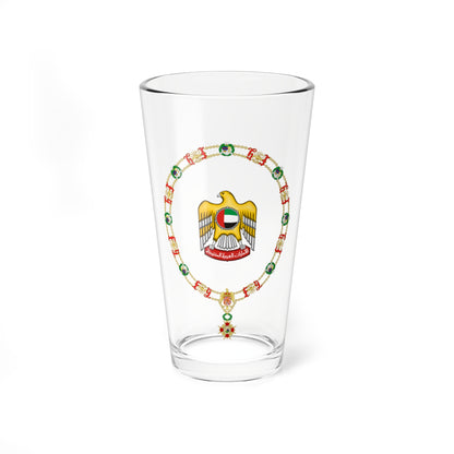 Coat of Arms of Zayed bin Sultán Al Nahayan Order of Isabella the Catholic (United Arab Emirates) (Coat of Arms) Pint Glass 16oz