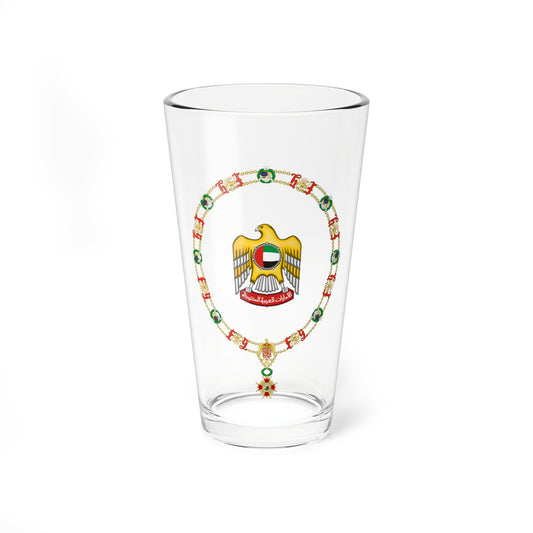 Coat of Arms of Zayed bin Sultán Al Nahayan Order of Isabella the Catholic (United Arab Emirates) (Coat of Arms) Pint Glass 16oz