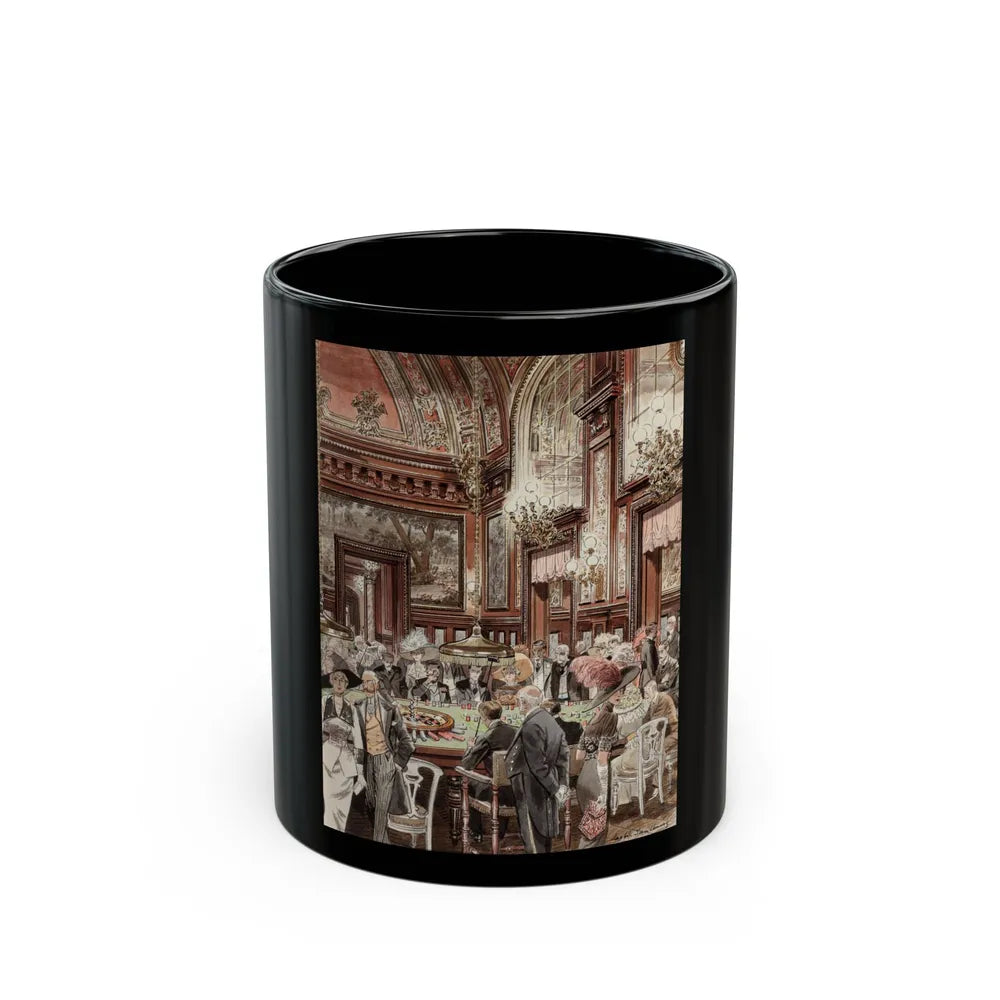 Crowd at Roulette Table - Black Coffee Mug-11oz-Go Mug Yourself