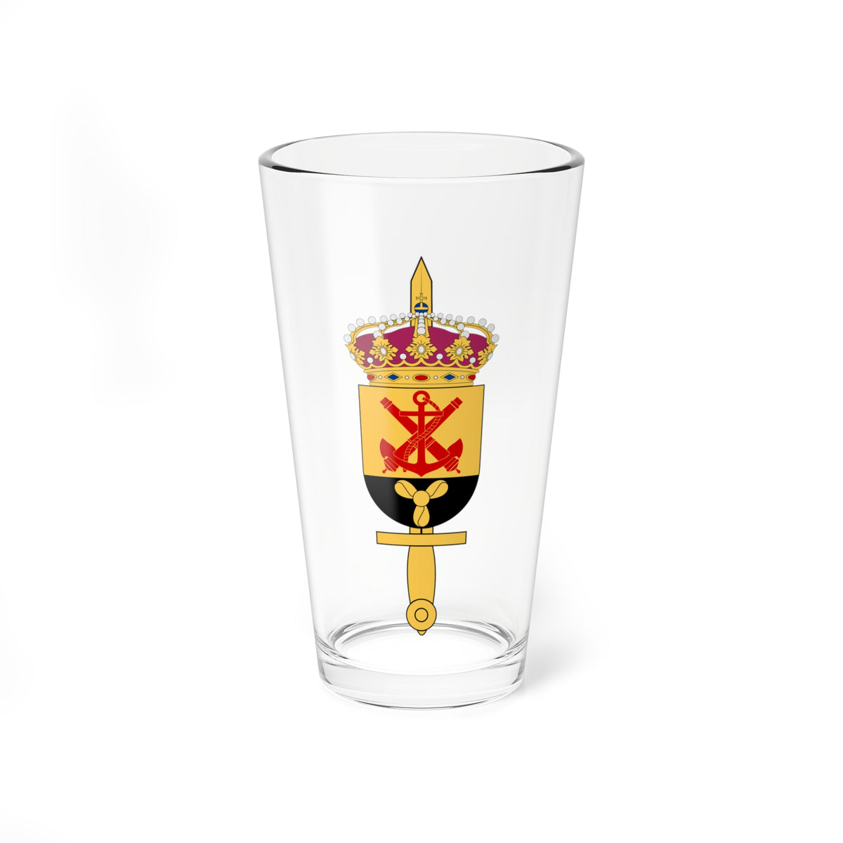 Muskö örlogsvarv vapen (Sweden) (Coat of Arms) Pint Glass 16oz