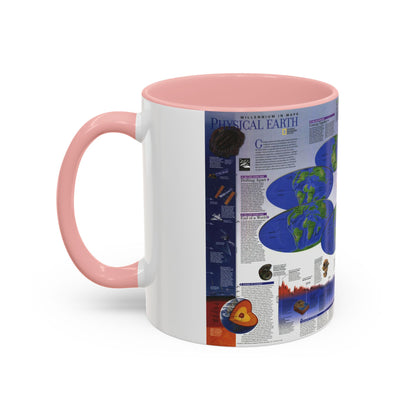 World Map - Physical Earth 2 (1998) (Map) Accent Coffee Mug