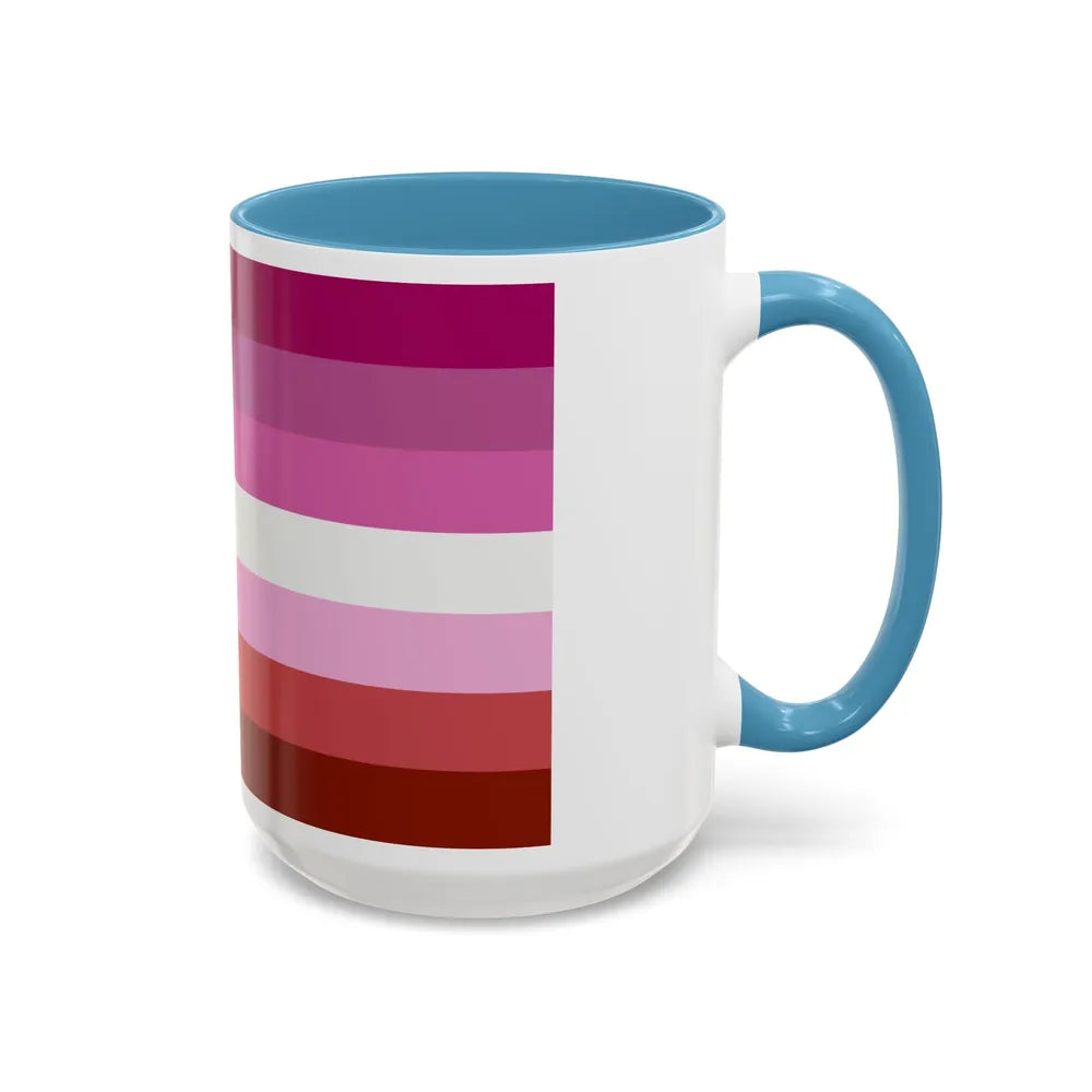 Lesbian Pride Flag - Accent Coffee Mug-Go Mug Yourself