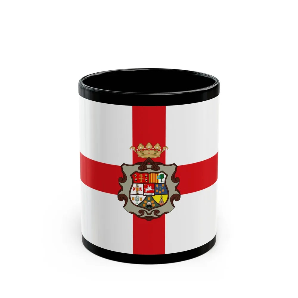 Flag of Huesca Spain - Black Coffee Mug-11oz-Go Mug Yourself