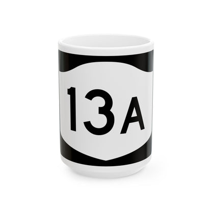 NY-13A (New York) (Road Sign) White Coffee Mug