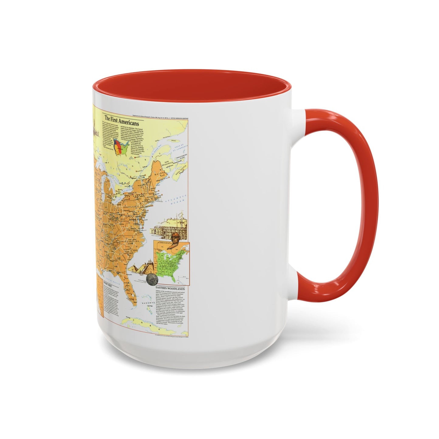 North America - Native American Heritage (1991) (Map) Accent Coffee Mug