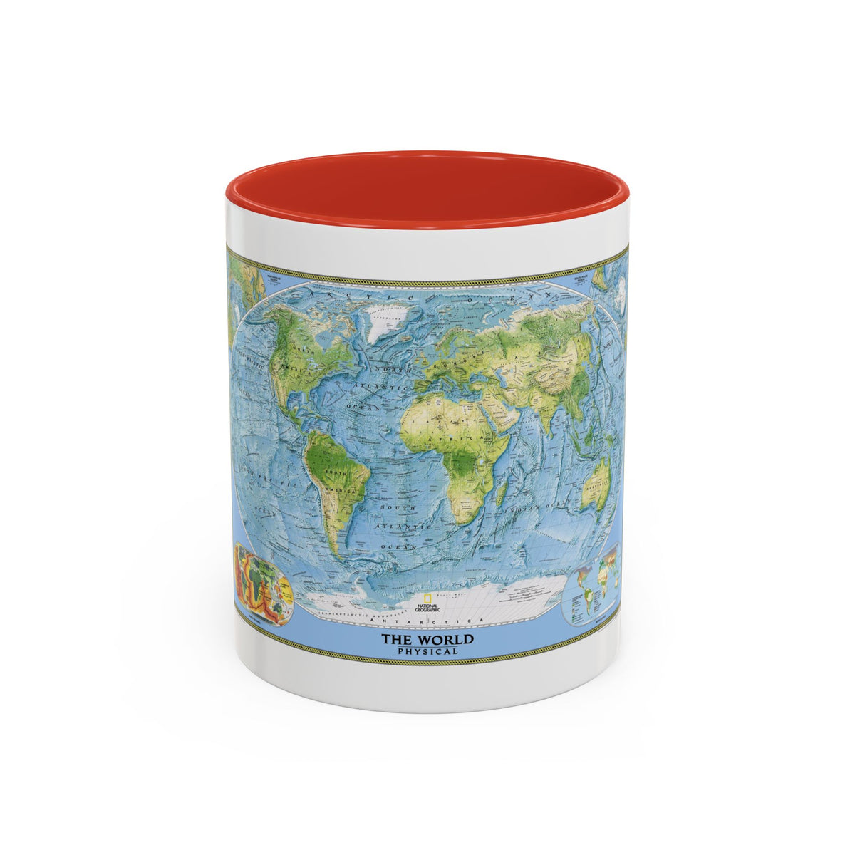 World Map - Physical (2005) (Map) Accent Coffee Mug
