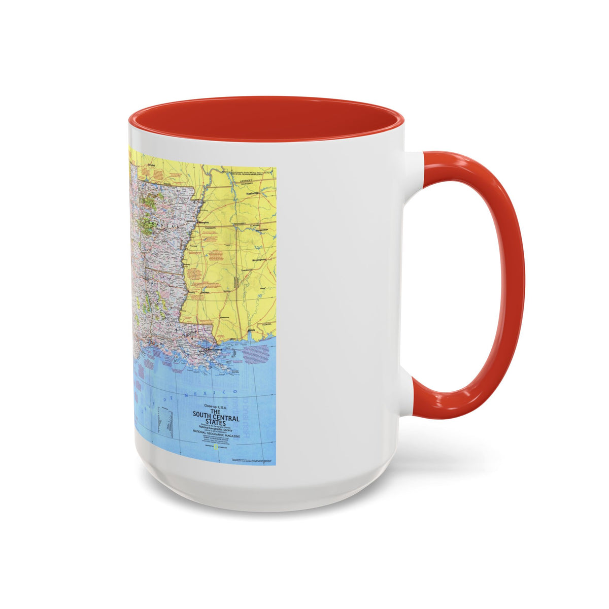USA - South Central States 1 (1974) (Map) Accent Coffee Mug