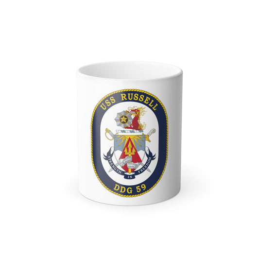USS Russell DDG 59 Crest (U.S. Navy) Color Changing Mug 11oz