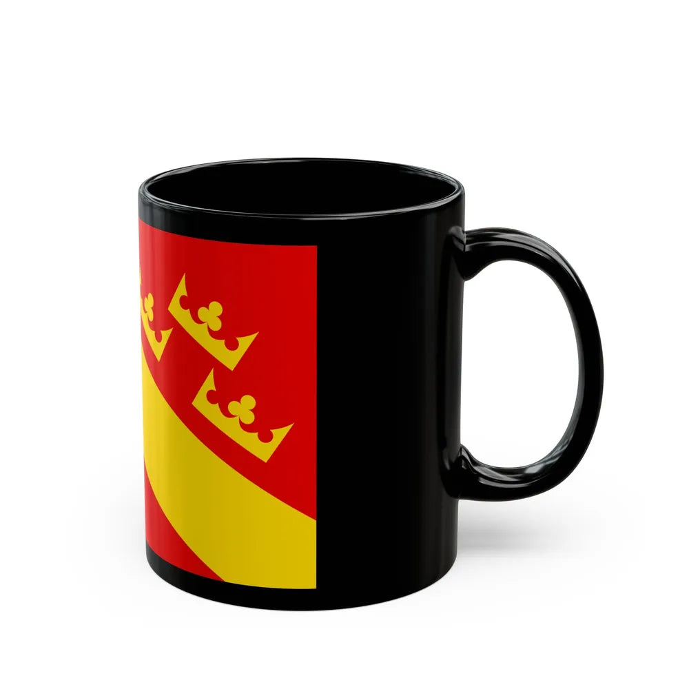 Flag of Haut Rhin France 2 - Black Coffee Mug-Go Mug Yourself