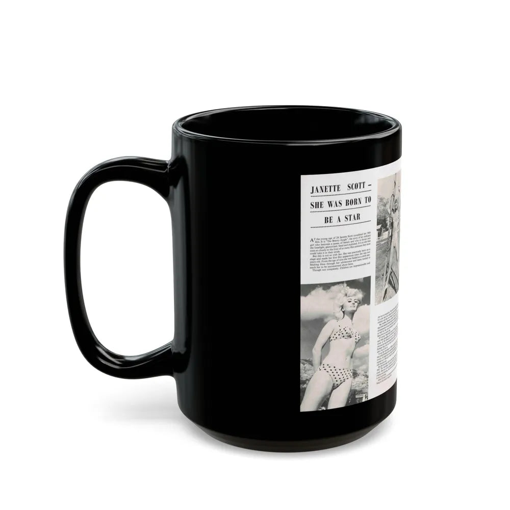 Janette Scott #42 - 5 B&W Photos & Article from Magazine (Vintage Female Icon) Black Coffee Mug-Go Mug Yourself