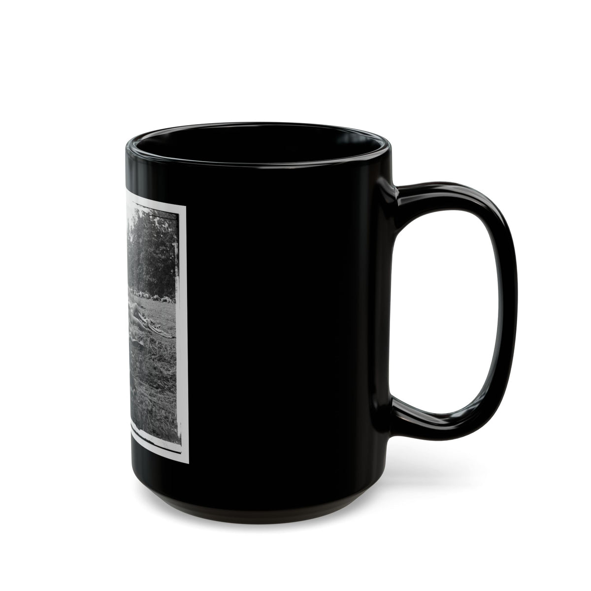 Gettysburg, Pa. Confederate Dead Gathered For Burial At The Edge Of The Rose Woods, July 5, 1863 (U.S. Civil War) Black Coffee Mug
