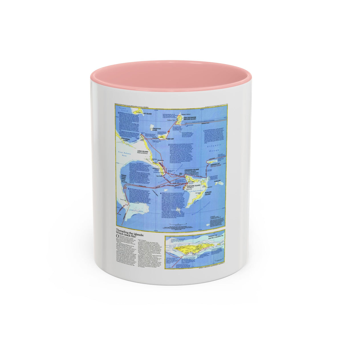 Americas - Threading the Island (1986) (Map) Accent Coffee Mug