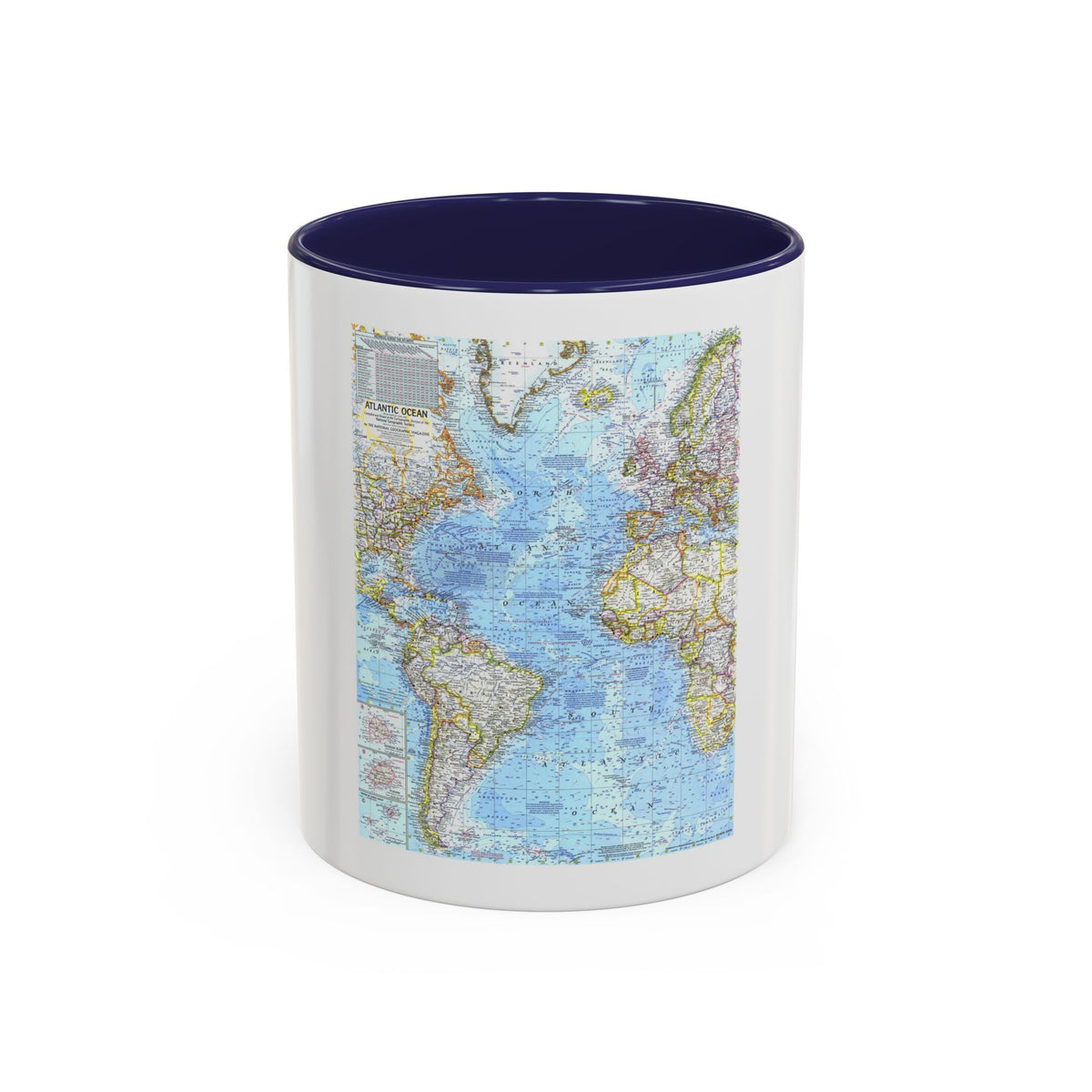 Atlantic Ocean (1968) (Map) Accent Coffee Mug