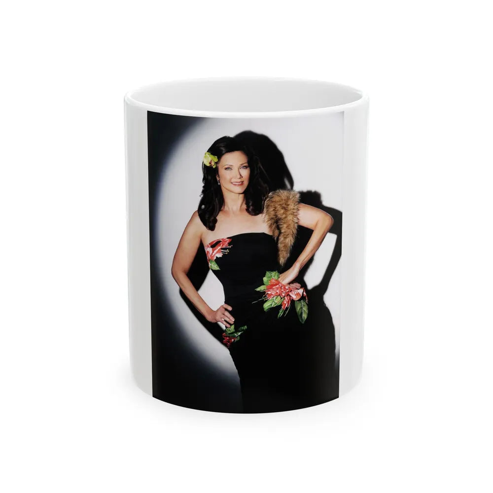 Lynda Carter #281 (Vintage Female Icon) White Coffee Mug-11oz-Go Mug Yourself