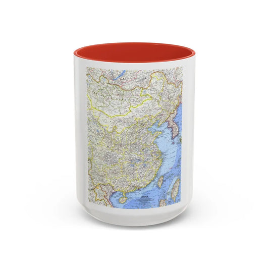 China (1964) (Map) Accent Coffee Mug-15oz-Red-Go Mug Yourself