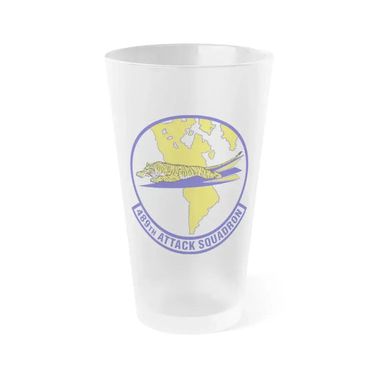 489 Attack Sq ACC (U.S. Air Force) Frosted Pint Glass 16oz 16oz Frosted - Go Mug Yourself