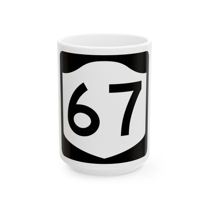 NY-67 (New York) (Road Sign) White Coffee Mug