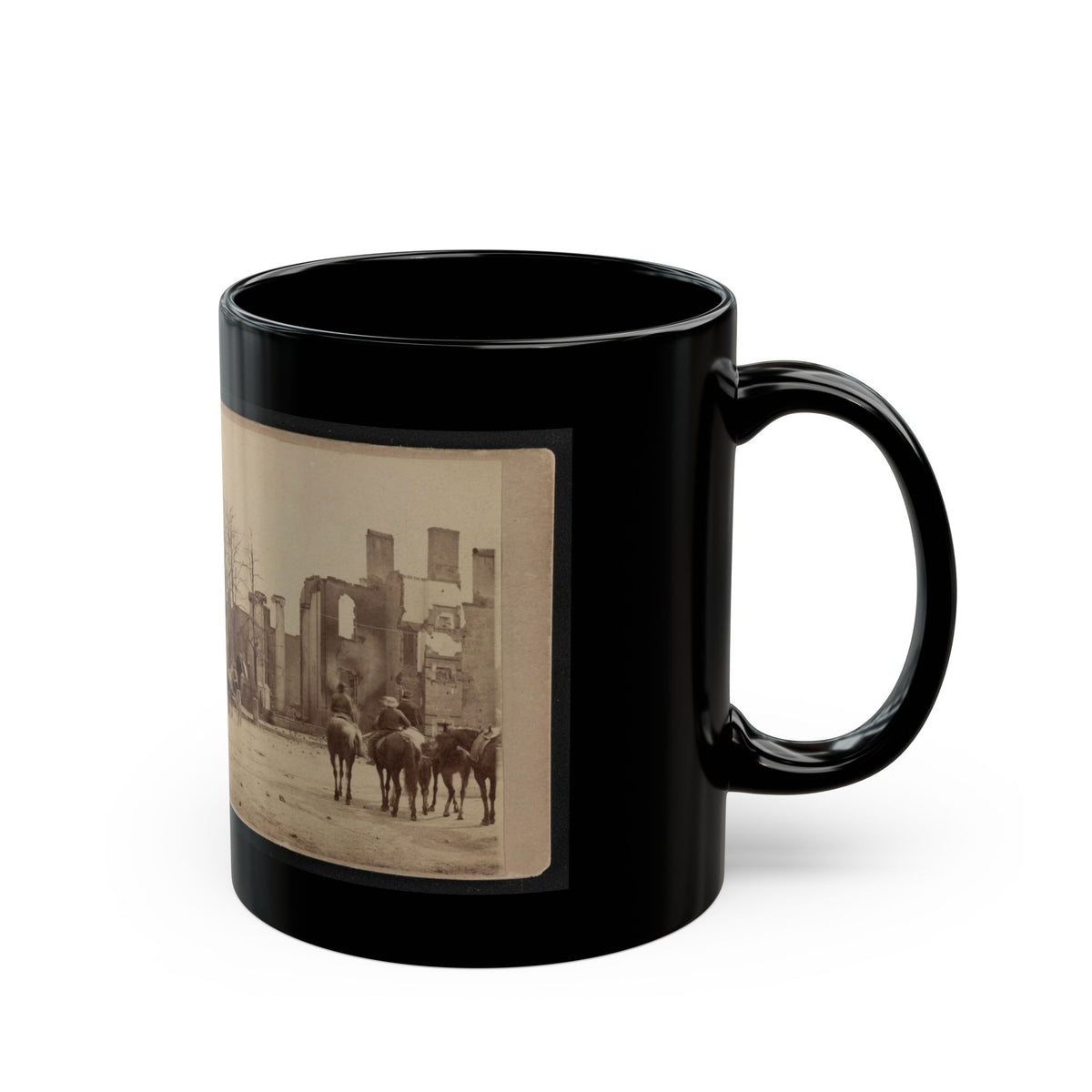 Bank Of Chambersburg & Franklin House, Chambersburg, Franklin Co., Pa., Destroyed By The Rebels Under Mccausland, July 30th, 1864 (U.S. Civil War) Black Coffee Mug